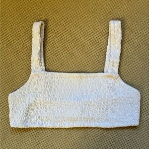 Zara Women's Textured Crop Bra Top White